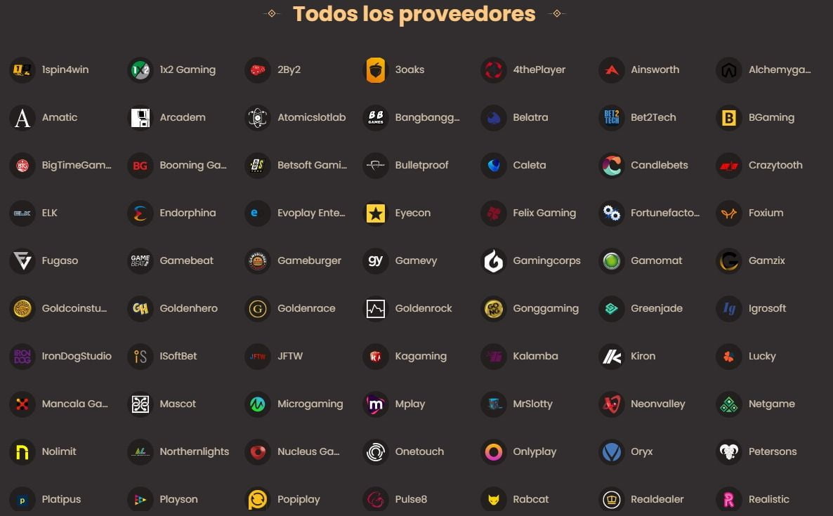 todos los proveedores national casino