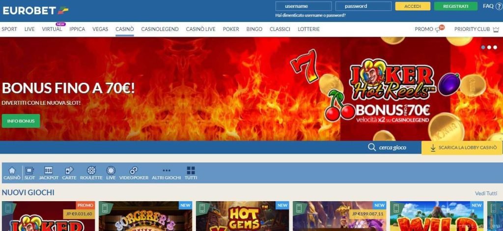 Bono de bienvenida de Eurobet Casino