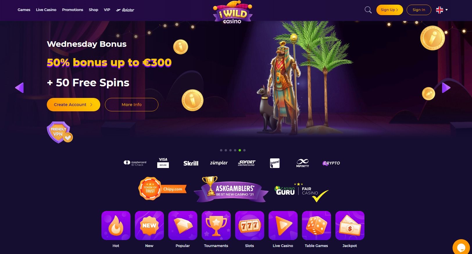 Bono de bienvenida casino iWild