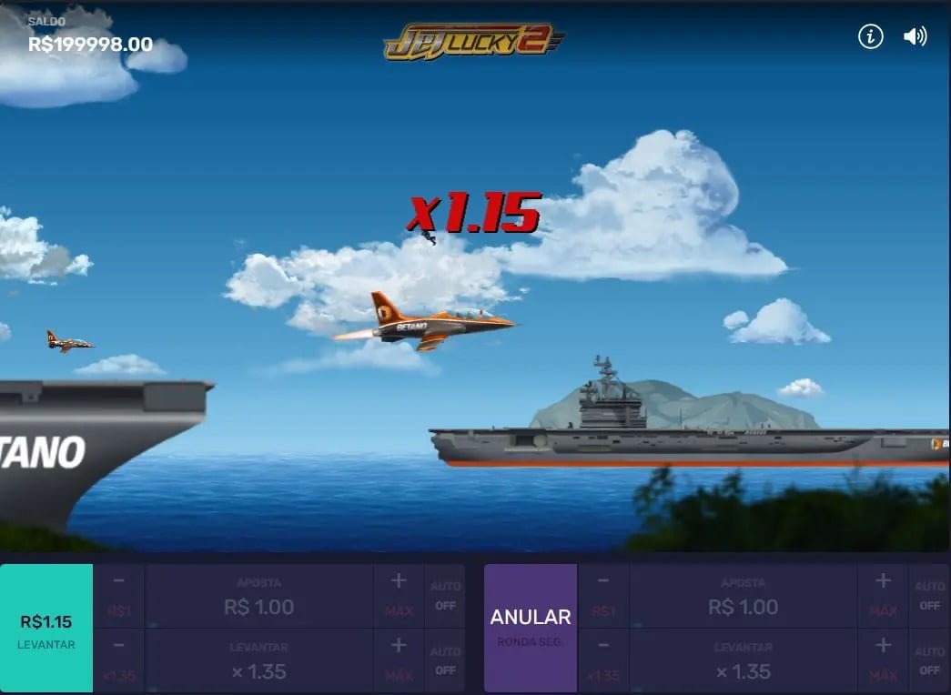 Interfaz del juego Jet Lucky 2