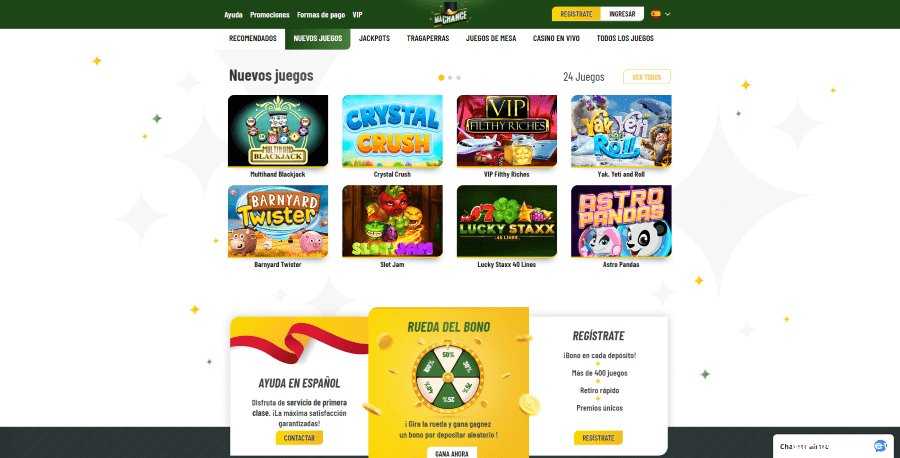 machance nuevos juegos slots