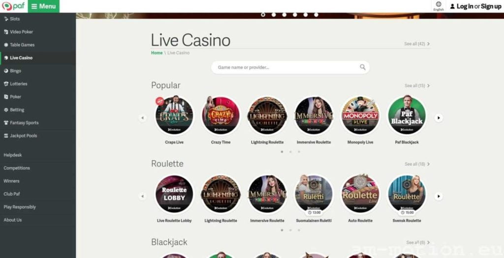 paf casino