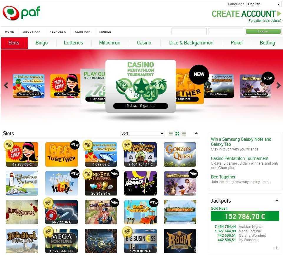 paf casino slots