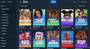 Selección de juegos en Stake Casino