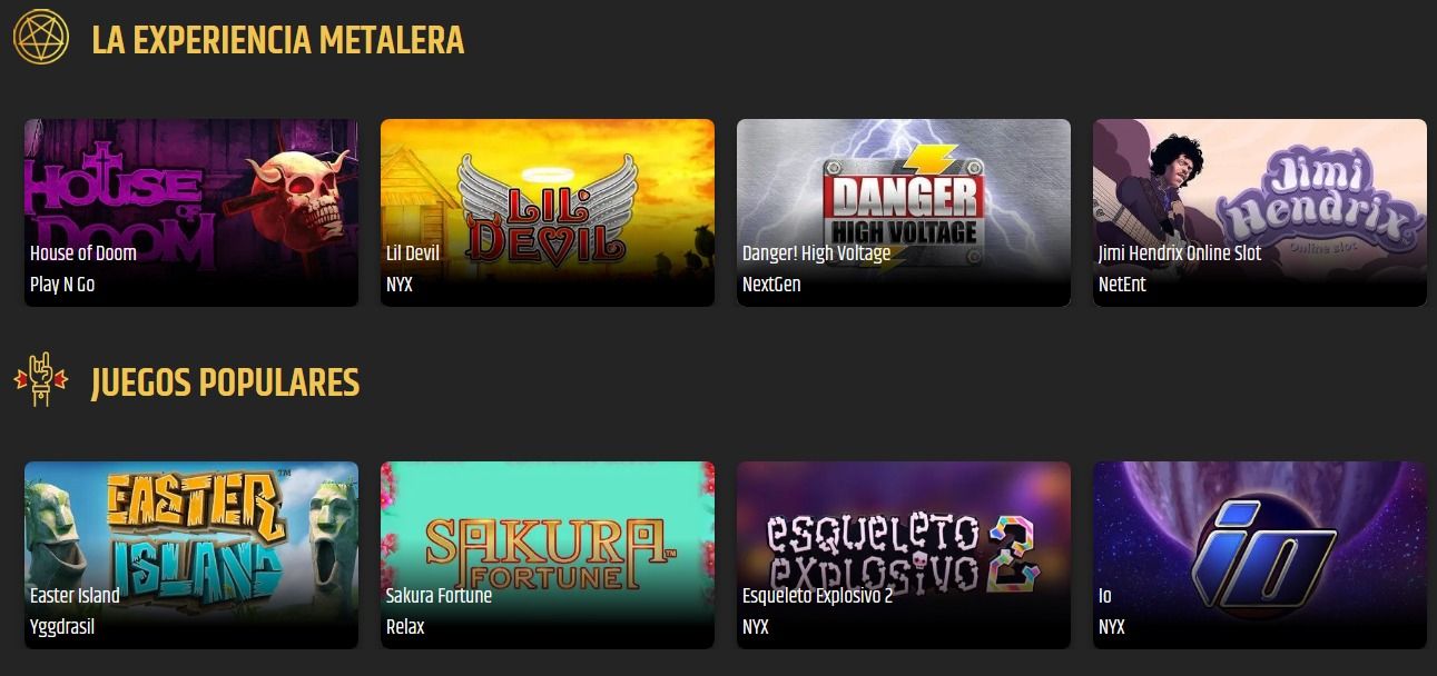 metal casino juegos