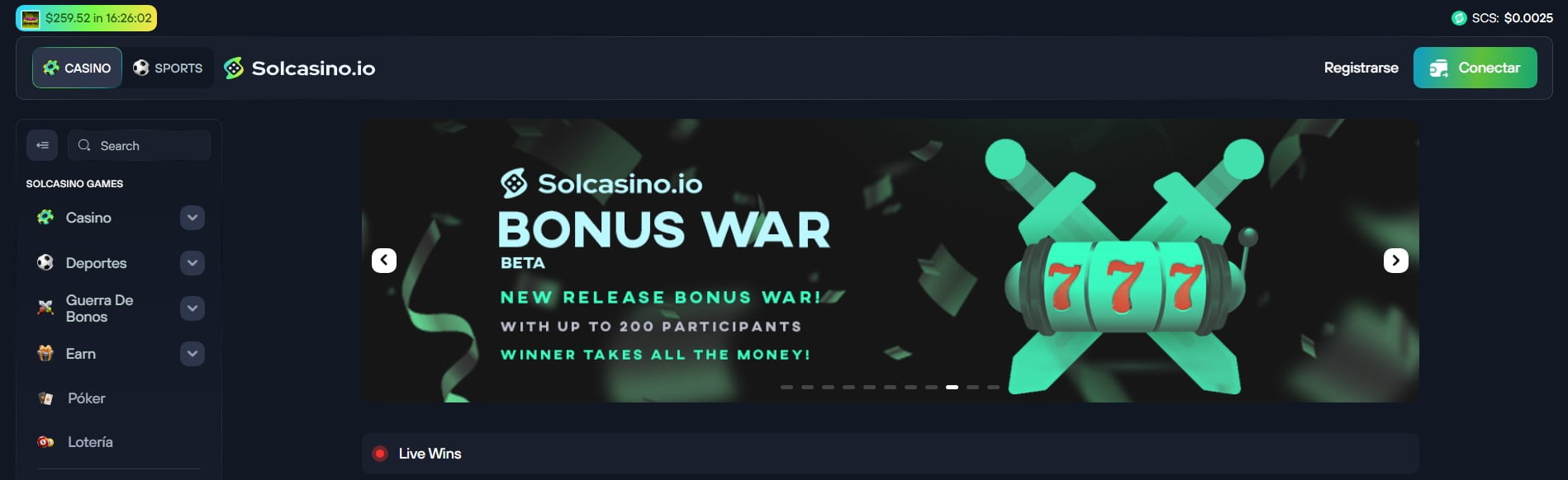 Bonos en el casino Sol 