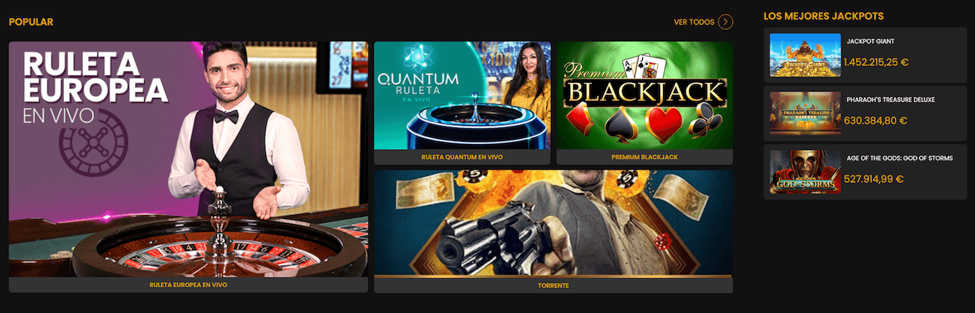 Catálogo de juegos de Retabet Casino