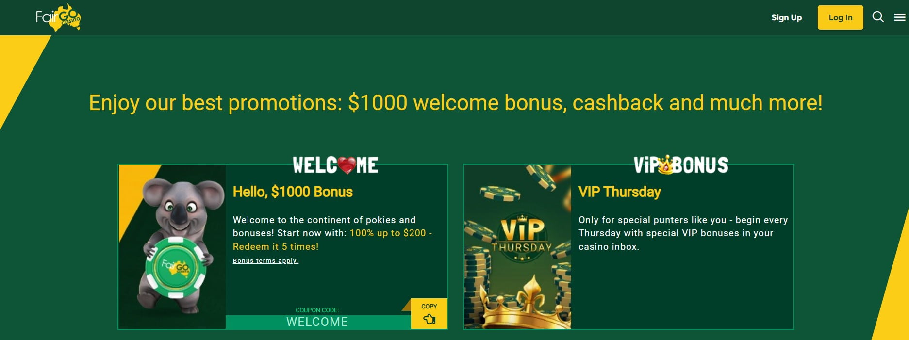 Bonos de Fair Go Casino