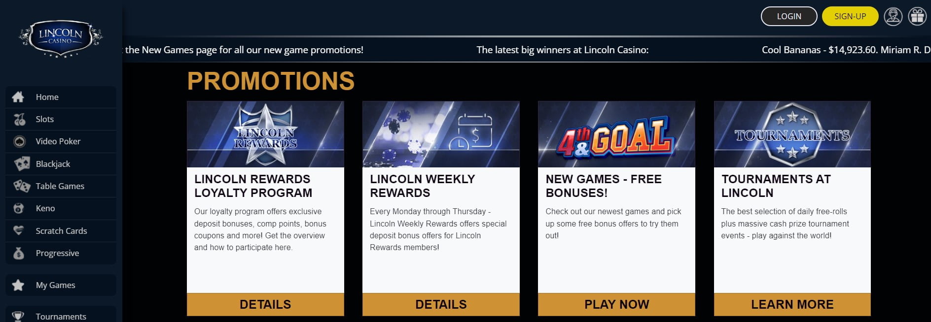Bonos y promociones en el Lincoln Casino 