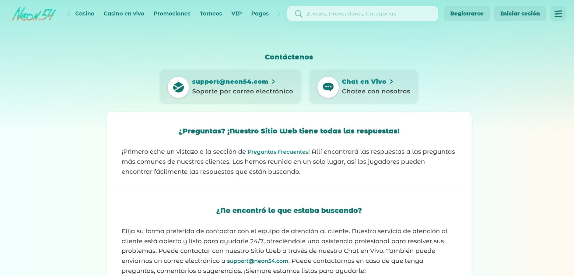 Neon54 Casino: Servicio de Atención al Cliente en España
