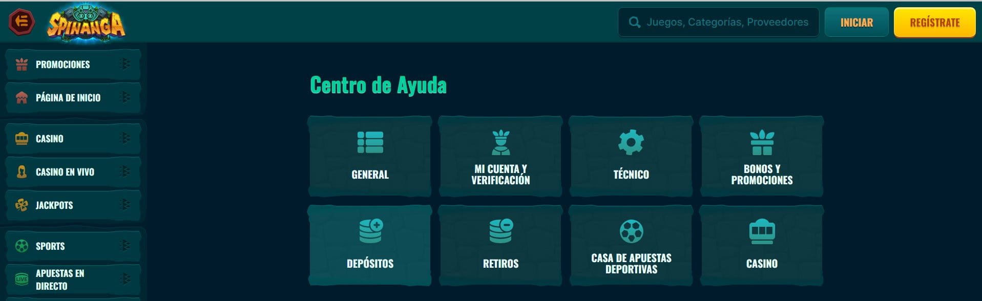 Atención al cliente Casino Spinanga
