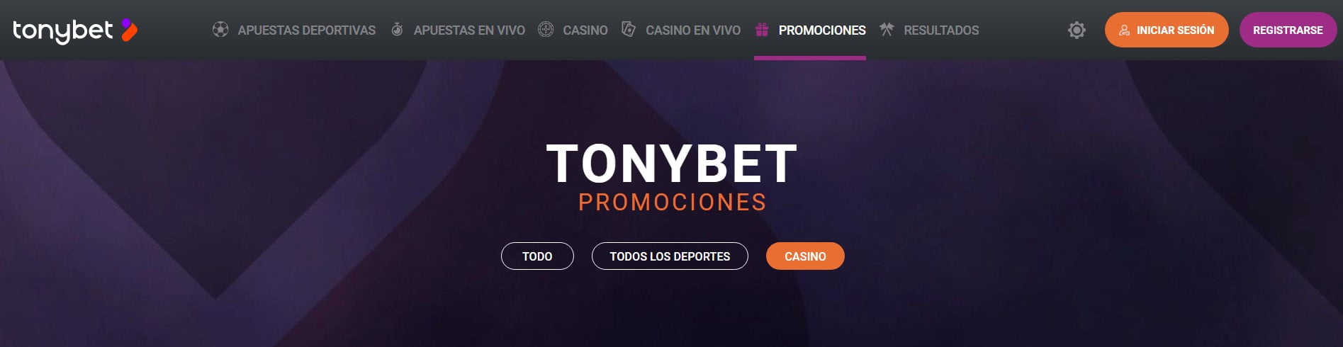 Bonificaciones del Casino Tonybet